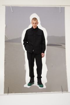 Верхняя рубашка шерстяная на подкладе черный (26W250-0401)