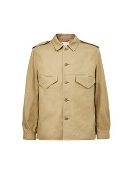 Куртка с карманами из японского денима хаки (22S001-0132)