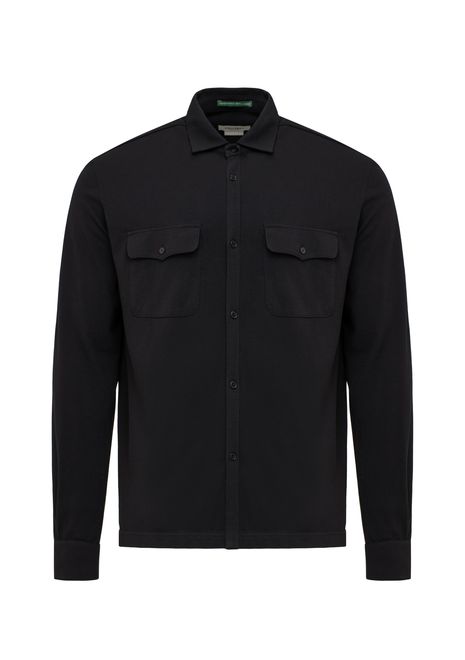 Shirt with pockets in piqué cotton
