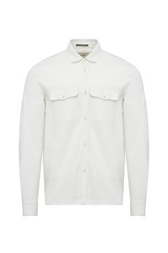 Рубашка с карманами из хлопка пике белый (22W254-0105)