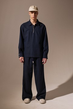 Linen trousers темно-синий (23S410-0110)