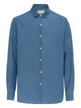 Cotton chambray shirt голубой (24S292-0509)