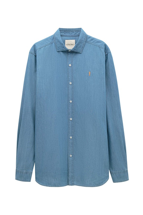 Рубашка из хлопкового шамбре