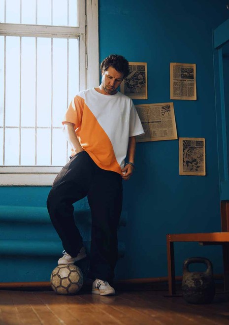 Футболка двухцветная ОЛОВО х ДИНАМО х Nigel Cabourn 759