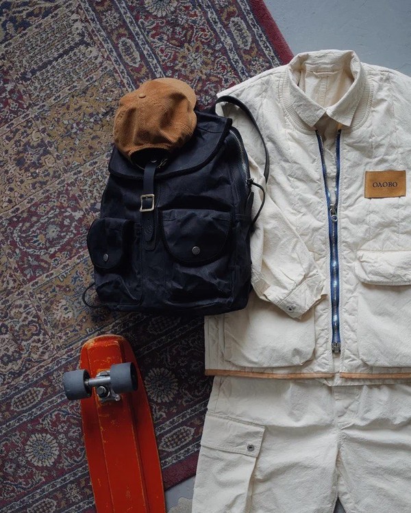 OLOVO-678 Waxed Cotton Backpack