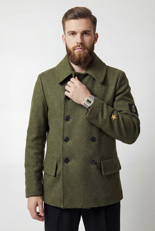 Бушлат двубортный на стеганой подкладке